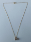 Preview: gold plated silver chain with 10 mm white zirconia pendant-anchor chain 45 cm----
